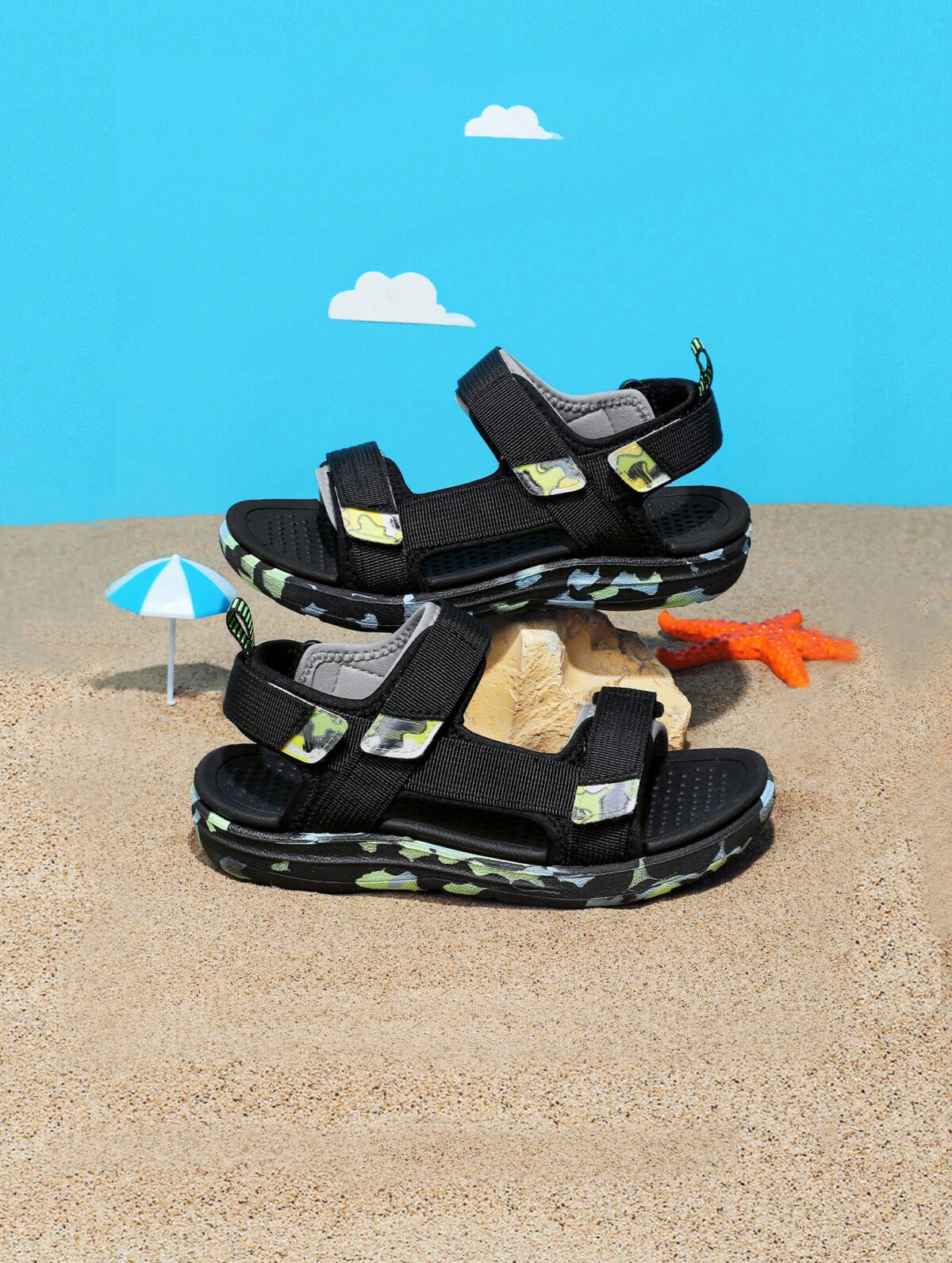 Kids' Breathable Camouflage Sandals - Lightweight, Non-Slip Sole - Image 1