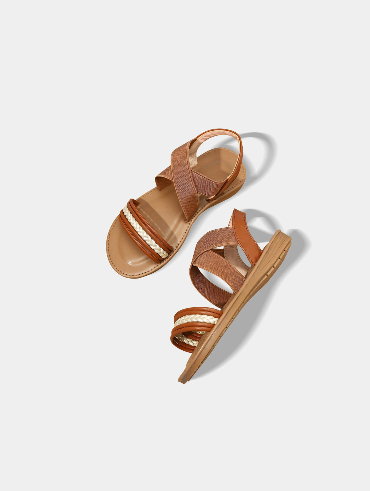 Kids' Brown Roman Gladiator Sandals - Buckle Strap, Summer - Image 3