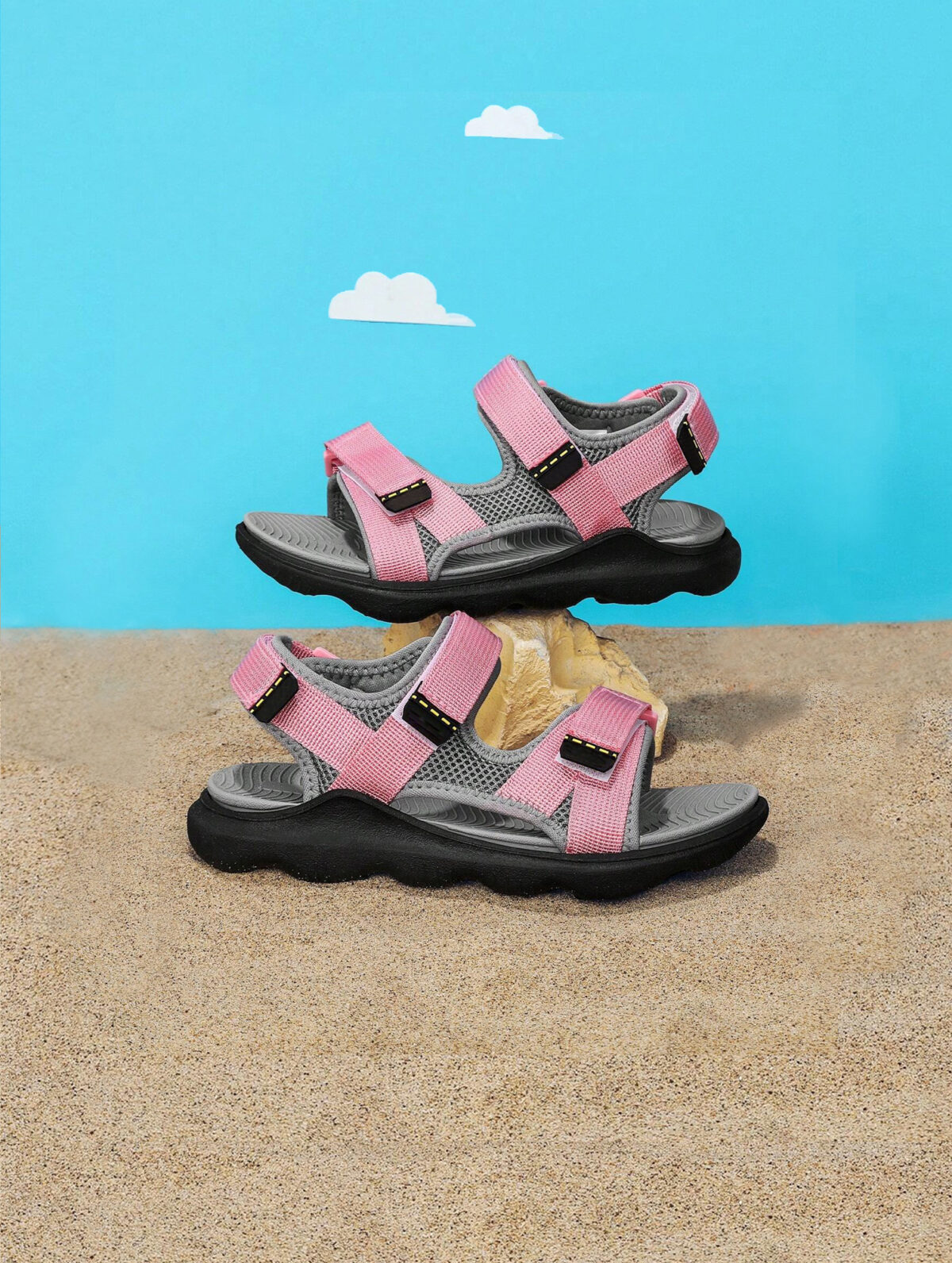 Kids' Open-Toe Comfort Sandals - Breathable, Hook-and-Loop - Image 1