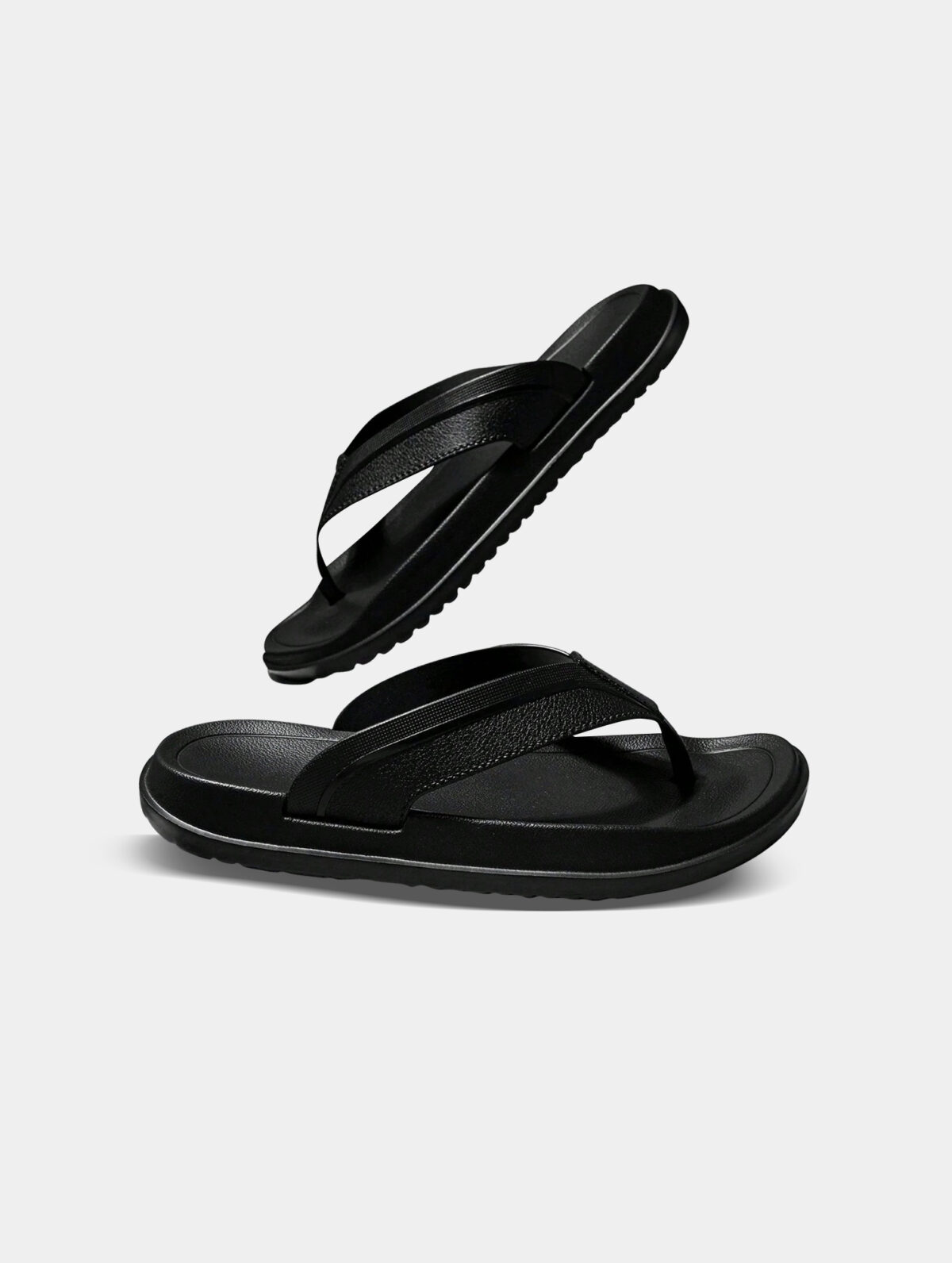 Men's Black Casual Flip Flops - Lightweight Beach Slides - Image 3
