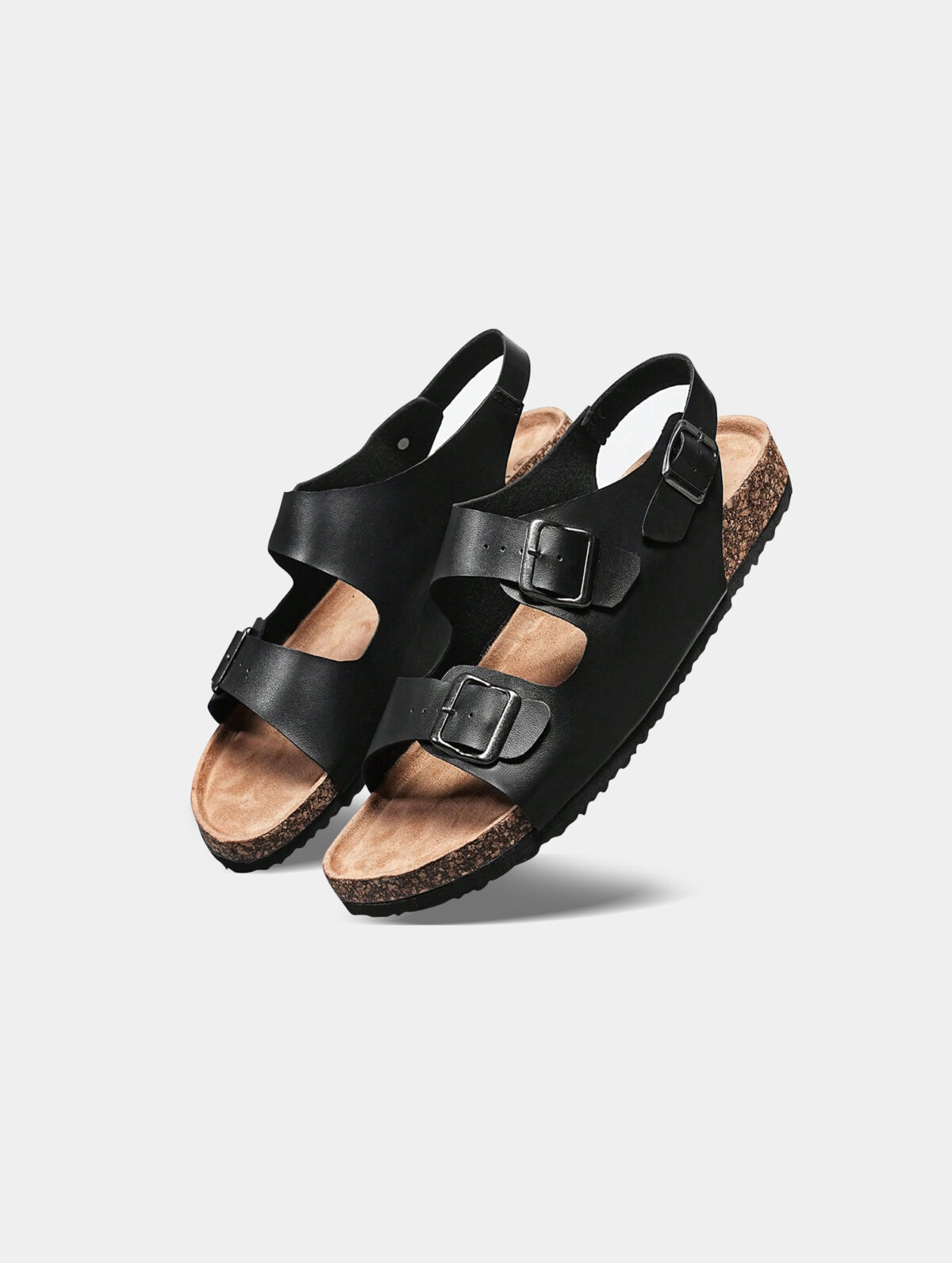 Men's Black Slip-On Mule Sandals - Cork Footbed, EVA Outsole - Image 3