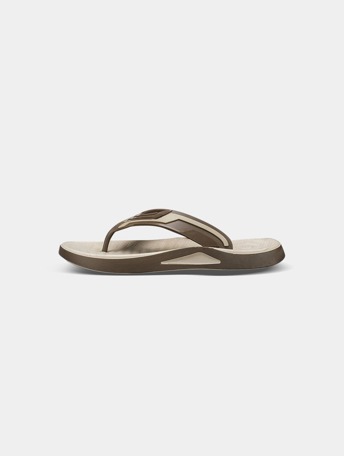 Men's Khaki Non-Slip Flip Flops - Large Size, Adjustable Buckle - Image 2