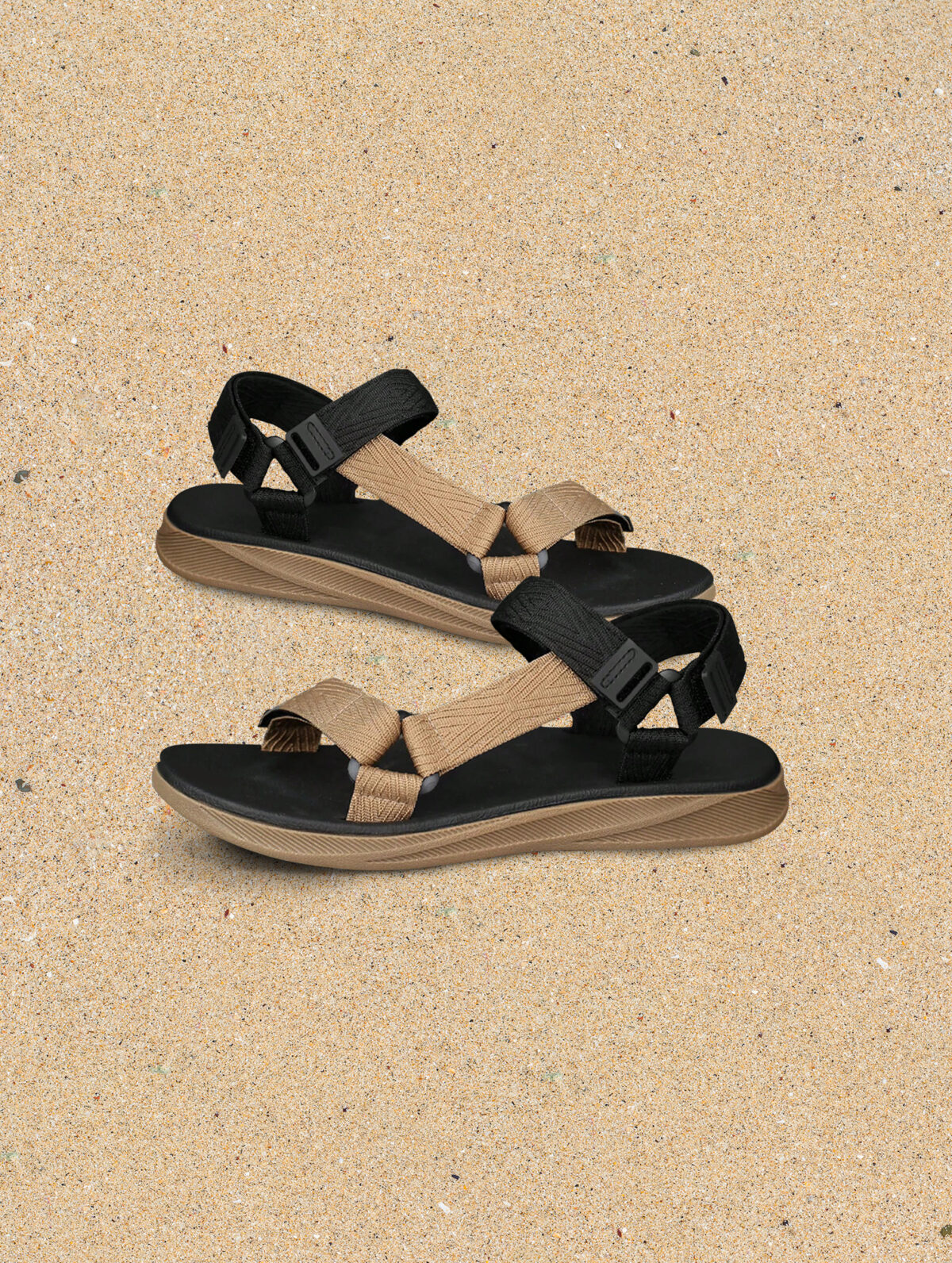Men's Lightweight Beach Sandals - Woven Upper, Anti-Slip TPR - Image 1