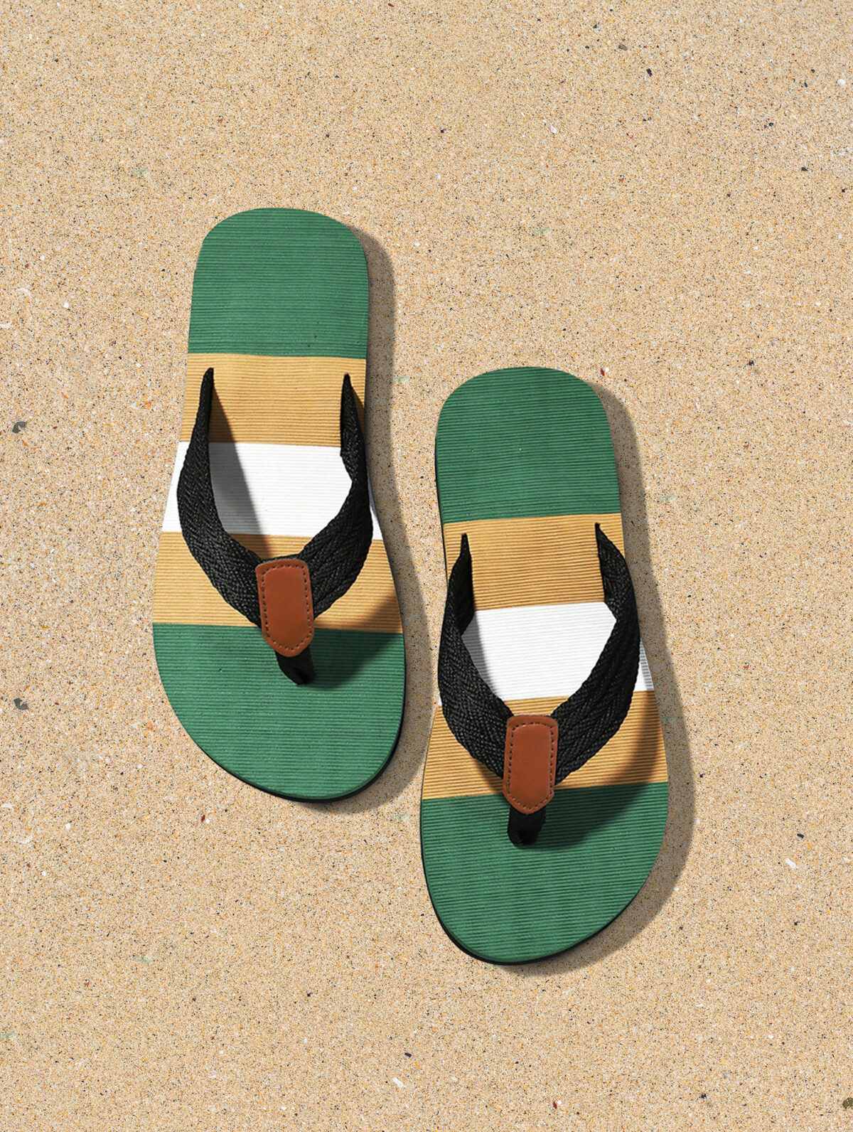 Men's Resort-Style Casual Flip Flops - Tropical Rope Detail - Image 1