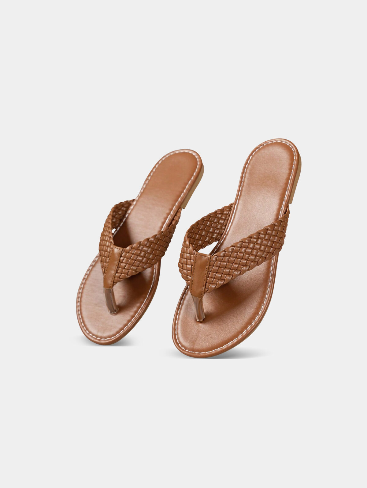 Women's Casual Woven Flip Flops - Vintage Braid, Rubber Outsole - Image 2