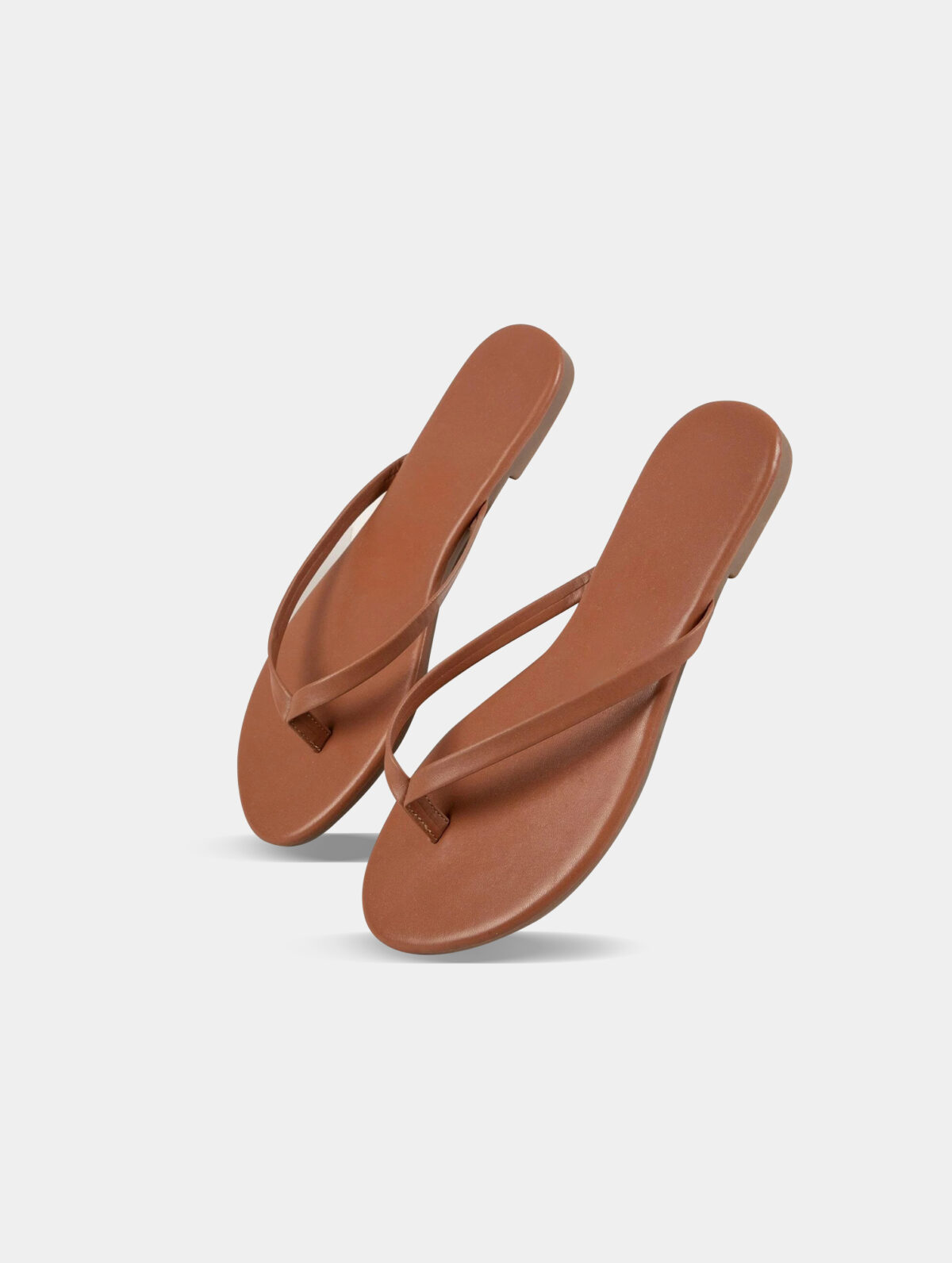 Women's Faux Leather Flip Flops - Classic Thong, Rubber Outsole - Image 3