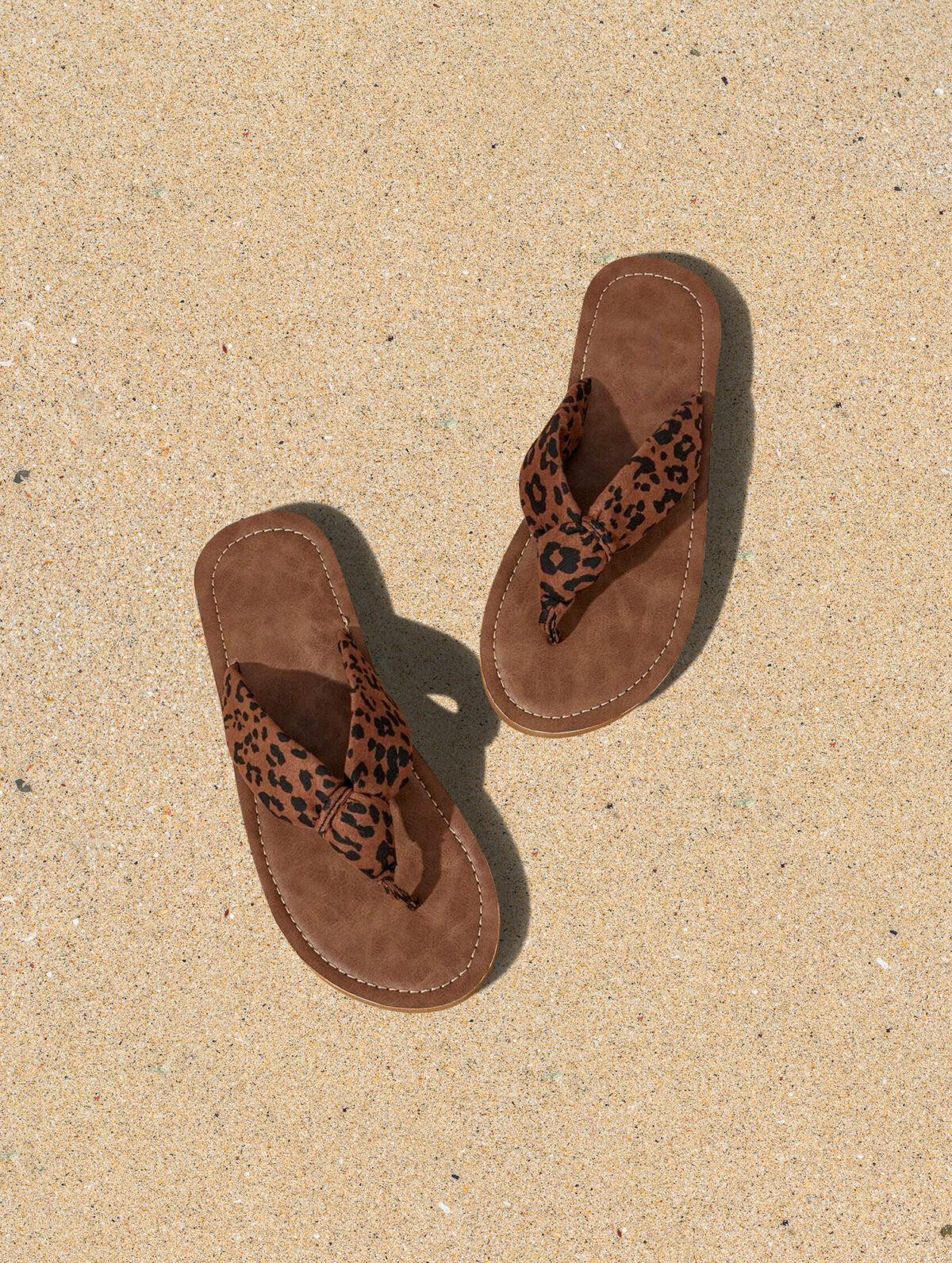 Women's Leopard Print Flip Flops - Trendy Pattern, EVA Outsole - Image 1