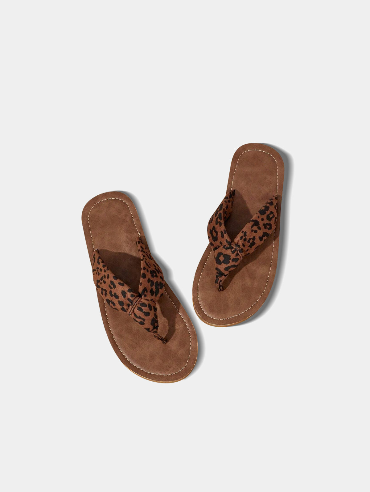 Women's Leopard Print Flip Flops - Trendy Pattern, EVA Outsole - Image 2