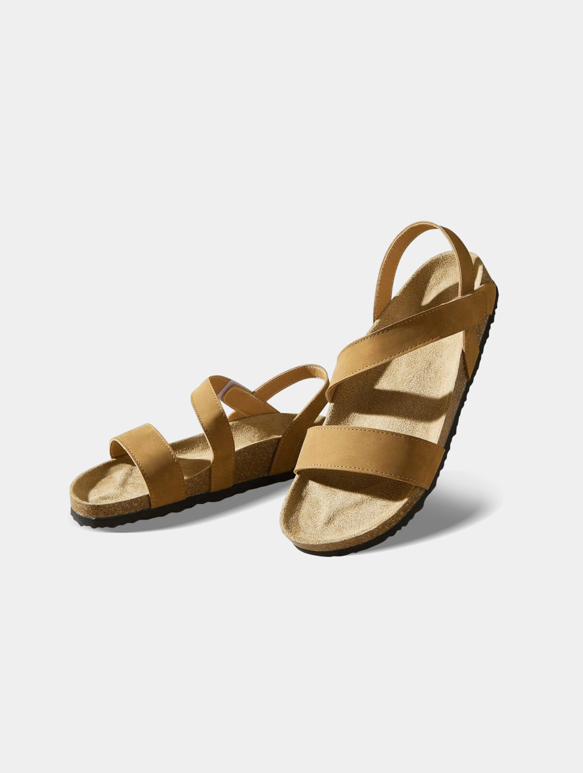 Women's Thick-Sole Slip-On Sandals - Closed Toe, PU Lining - Image 2