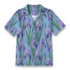 Elegant Iris Blue Floral Tropical Shirt